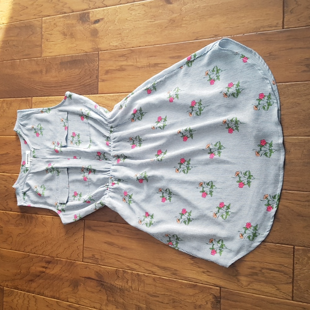 Monteau Sleeveless Striped Floral Dress Size S